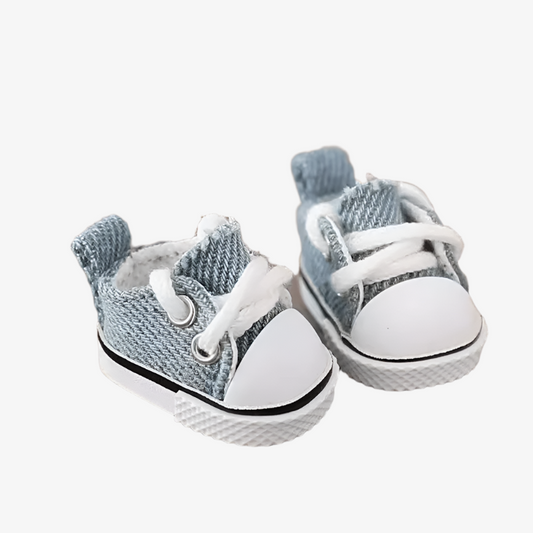 Denim Kicks – Light Blue Sneakers for Labubu